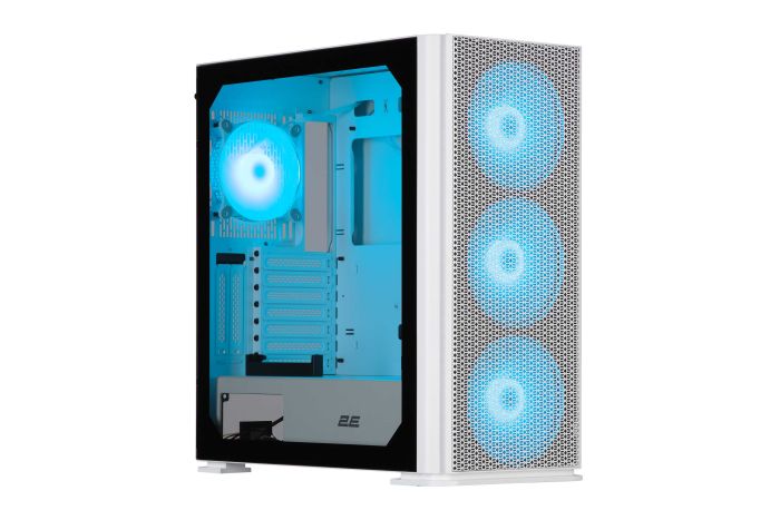 Корпус 2E GAMING Vertex GI01W без БЖ 2xUSB3.0, 1xUSBType-C, 3x140мм ARGB, 1x120мм ARGB, VGA 380мм, LCS ready, контролер з пультом, TG Side Panel, EATX, білий