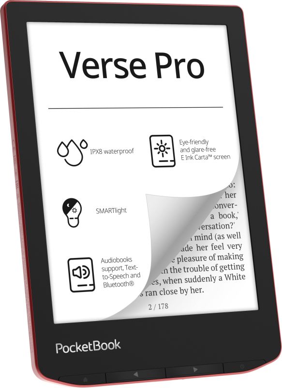 Електронна книга PocketBook 634 Verse Pro, Passion Red