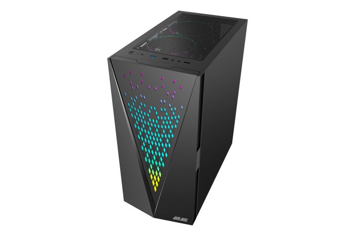 2E GAMING PC case Galaxy G2055 without PSU, 2xUSB3.0, 1xUSB2.0, 3x120mm ARGB, VGA 345mm, LCS ready, HUB, TG Side Panel, ATX, black