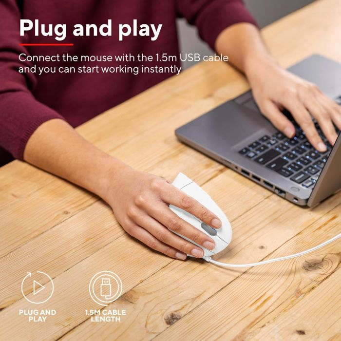 Мышь Trust Verto Ergonomic, USB-A, Белый