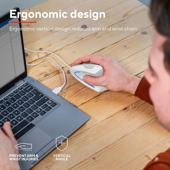 Мышь Trust Verto Ergonomic, USB-A, Белый