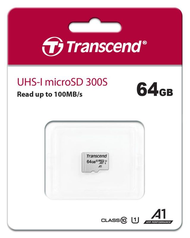 Карта памяти Transcend microSD   64GB C10 UHS-I R100/W20MB/s