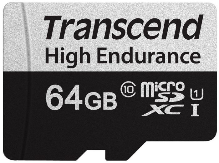 Карта пам'яті Transcend microSD   64GB C10 UHS-I U1 High Endurance (85TB)
