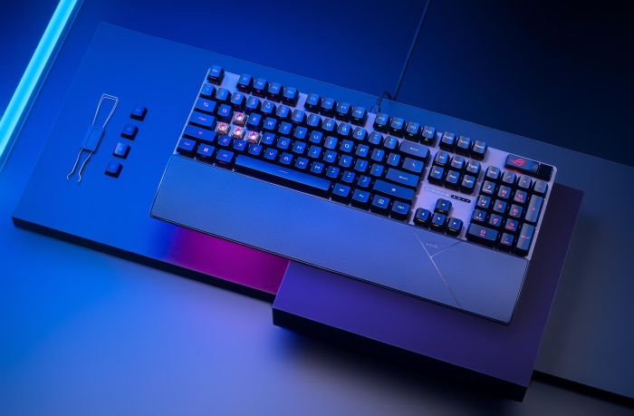 Клавіатура механічна ASUS ROG Strix Scope II, 105key, RX Red, USB-A, EN/RU/UK, RGB, чорний