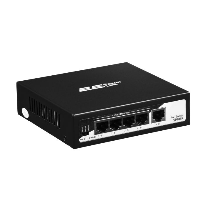2E PowerLink Switch SP401F 5xFE (4xPoE, 1xUplink), 55W, Unmanaged
