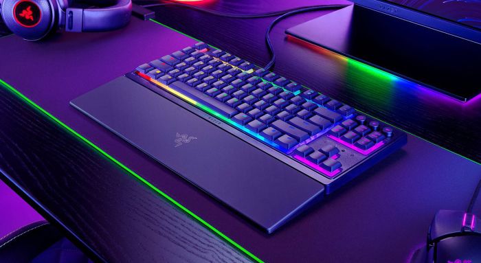 Клавіатура механічна Razer Ornata V3 TKL 84key, Mecha-Membrane Switch, USB-A, EN/UK, RGB, чорний