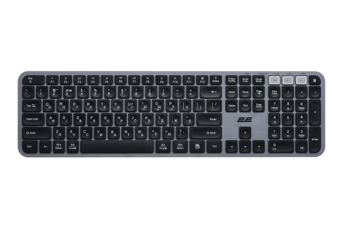 2E Keyboard membrane KS240 110key, WL/BT, EN/UK, grey-black
