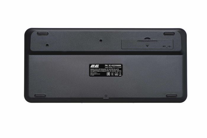 Клавиатура мембранная 2E KS250 84key, WL/BT, EN/UK, чёрно-серый