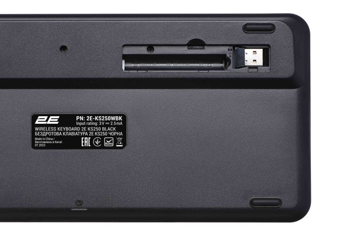 Клавиатура мембранная 2E KS250 84key, WL/BT, EN/UK, чёрно-серый