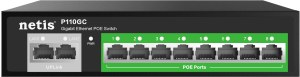 Комутатор   10xGE (8xPoE, 2xUplink), 120Вт, Некерований Netis P110GC