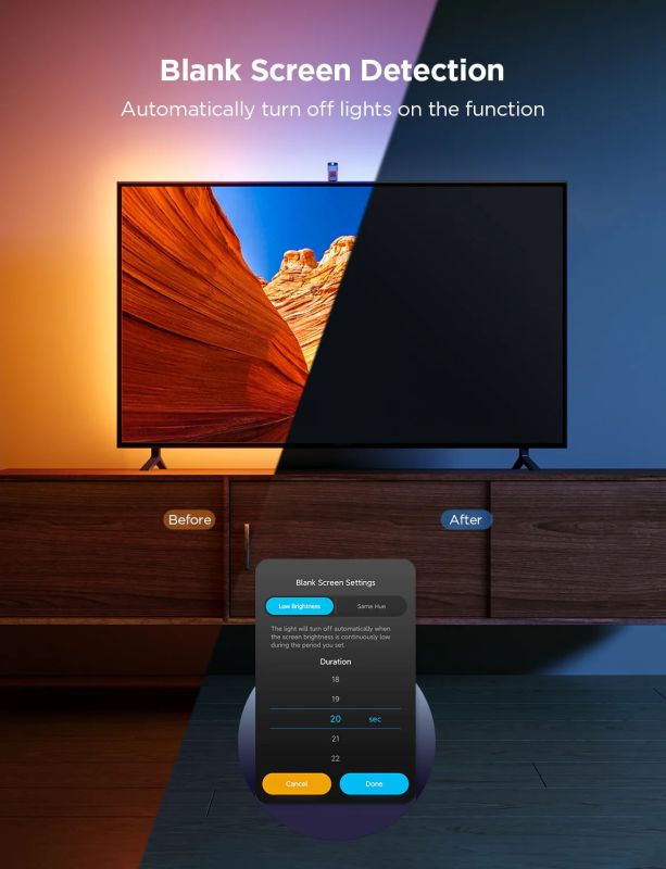 Набор адаптивной подсветки Govee H6099 TV Backlight 3 Lite 55-65' RGB Черный