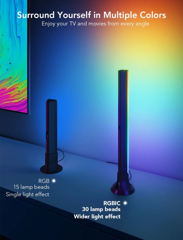 Набір підсвічування Govee H6046 Flow Plus Light Bars, RGBIC, WI-FI/Bluetooth, чорний