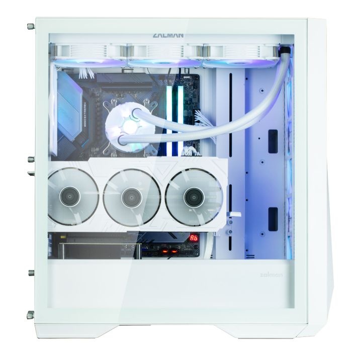 Zalman PC case Z9 Iceberg MS without PSU, 2xUSB3.0, 2xUSB2.0, 1xUSB 3.1 Gen2 Type-C, 4x140mm ARGB, VGA 390mm, LCS ready, TG Side Panel, EATX, white