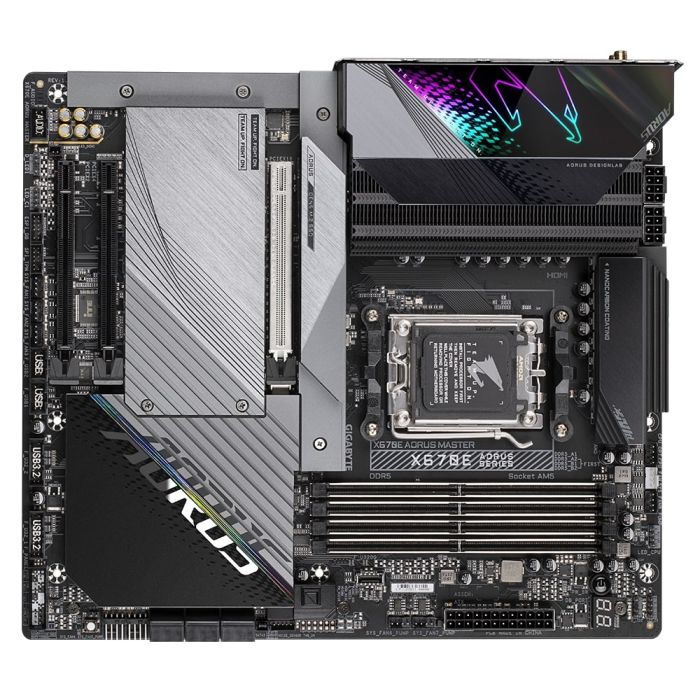 Материнская плата GIGABYTE X670E AORUS MASTER sAM5 X670 4xDDR5 M.2 HDMI DP Wi-Fi BT mATX