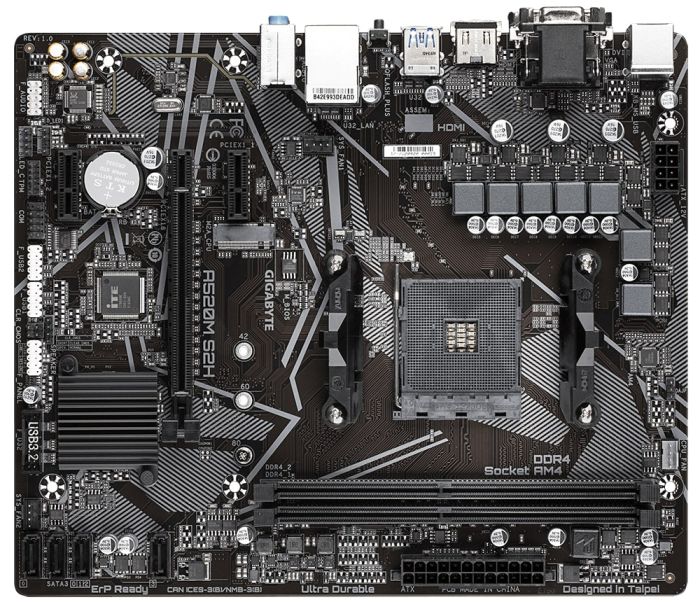 GIGABYTE  Motherboard A520M S2H sAM4 A520 2xDDR4 HDMI-DVI-VGA mATX