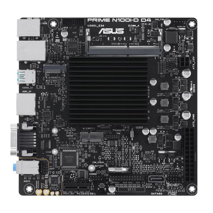 Материнcкая плата ASUS PRIME N100I-D D4-CSM CPU Intel N100 Quad-Core 2.0GHz 1xDDR4 SO-DIMM D-Sub HDMI DP Com mITX