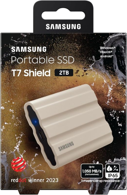 Портативний SSD Samsung 2TB USB 3.2 Gen 2 Type-C T7 Shield