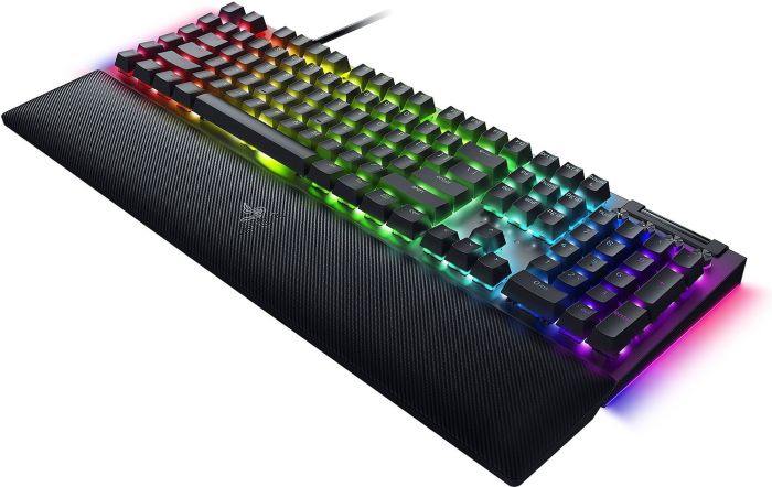 Razer Keyboard mechanical BlackWidow V4, 114key, Yellow Switch, USB-A, EN/RU, RGB, black