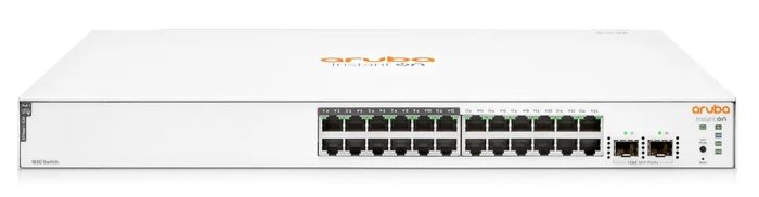 Комутатор HPE Aruba Instant On 1830 24xGE, 1-12p Class4 PoE 195W, 2SFP 1GbE ports, LT Warranty