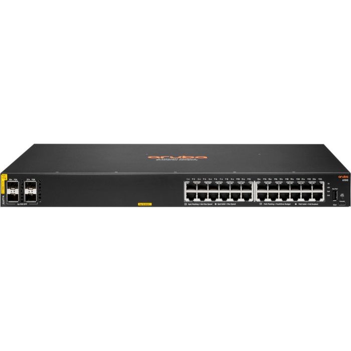 Комутатор HPE Aruba 6100, 24xGE, 4xSFP+ ports, PoE Class 4 370W, LT Warranty