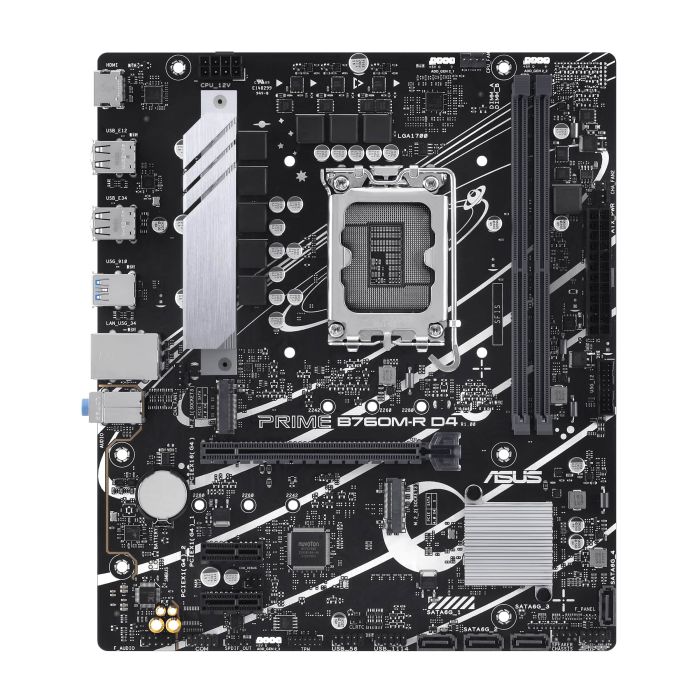 Материнcька плата ASUS PRIME B760M-R D4 s1700 B760 2xDDR4 M.2 HDMI mATX