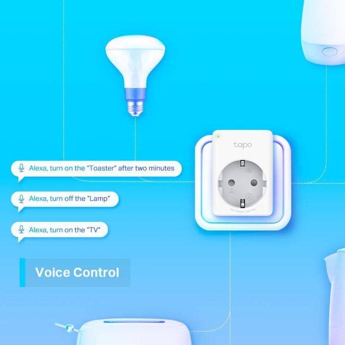 Розумна розетка компактна TP-LINK Tapo P100M N300 BT 10A