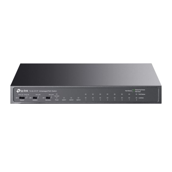 Коммутатор TP-LINK  8x1FE (8xPoE), 2xGE, 1xSFP, 65Вт, Неуправляемый TP-Link TL-SL1311P
