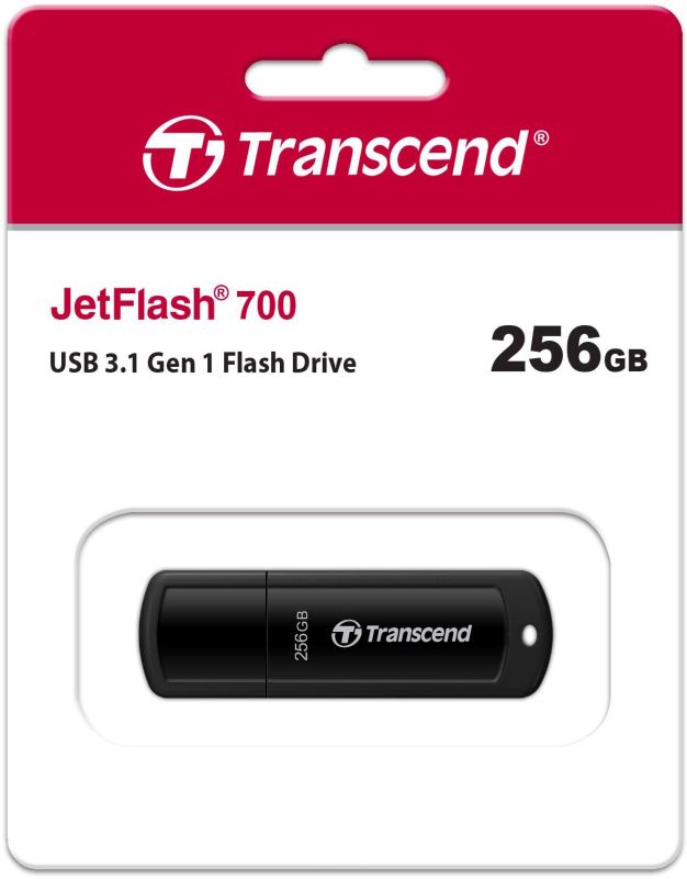 Накопичувач Transcend 256GB USB 3.1 Type-A JetFlash 700 Чорний
