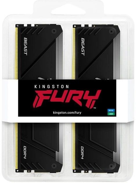 Memory Kingston DDR4 16GB KIT (8GBx2) 3200 FURY Beast RGB
