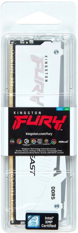 Пам'ять ПК Kingston DDR5  32GB 5200 FURY Beast  RGB XMP Білий
