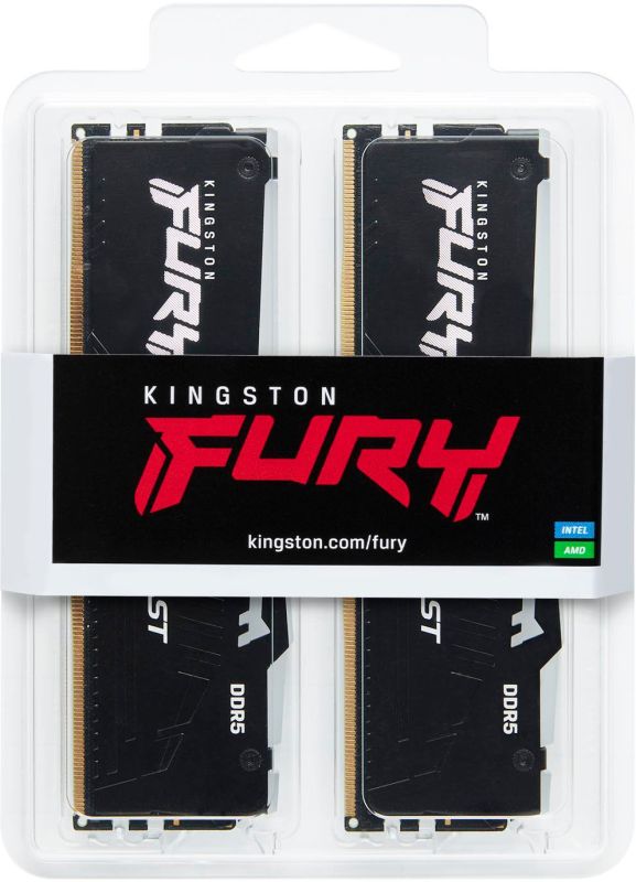 Память ПК Kingston DDR5 64GB KIT (32GBx2) 5600 FURY Beast RGB XMP