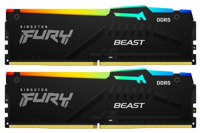 Память ПК Kingston DDR5 64GB KIT (32GBx2) 5600 FURY Beast RGB XMP