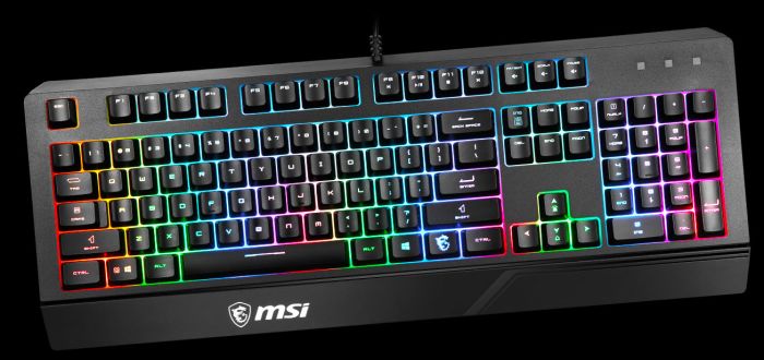 Клавиатура мембрана MSI Vigor GK20 UA 104key, USB-A, EN/UKR/RU, ColorLED, чёрный