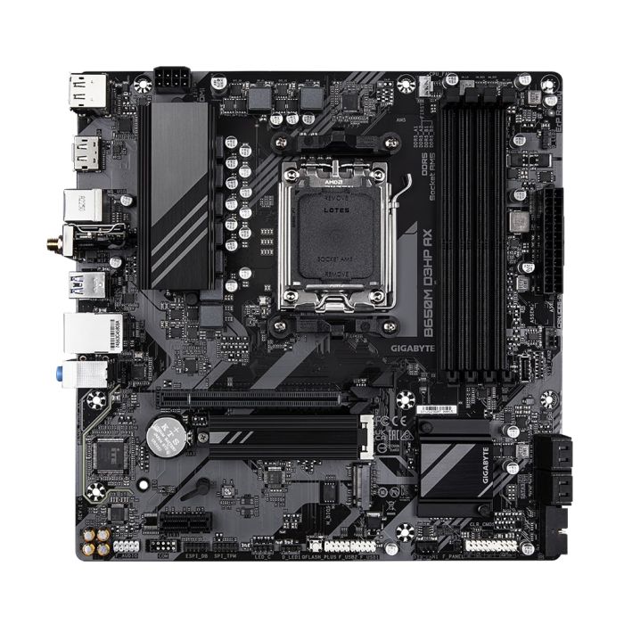 GIGABYTE Motherboard B650M D3HP AX sAM5 B650 4xDDR5 M.2 HDMI DP Wi-Fi BT mATX