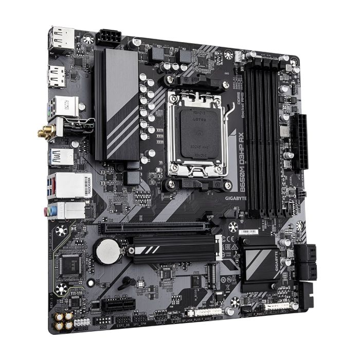 GIGABYTE Motherboard B650M D3HP AX sAM5 B650 4xDDR5 M.2 HDMI DP Wi-Fi BT mATX