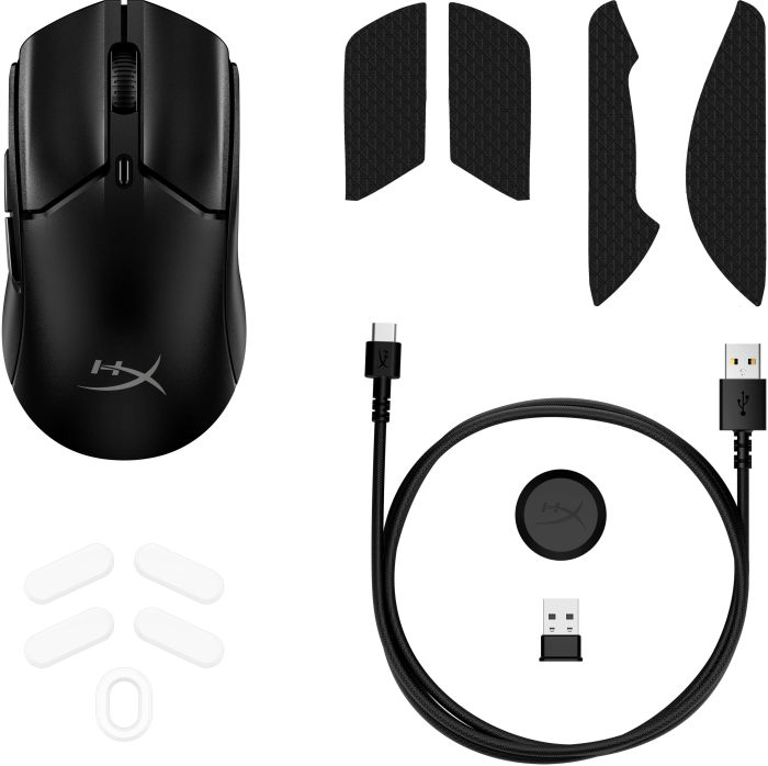 HyperX mouse Pulsefire Haste 2 mini, RGB, USB-A/WL/BT, black