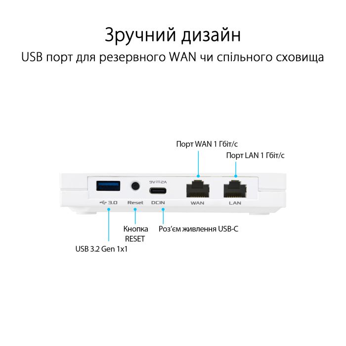 Маршрутизатор ASUS RT-AX57 GO AX3000, 4xGE LAN, 1xGE WAN, MESH EU-UK