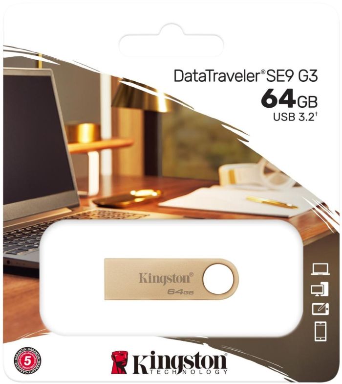 Накопичувач Kingston   64GB USB 3.2 Type-A Gen1 DT SE9 G3