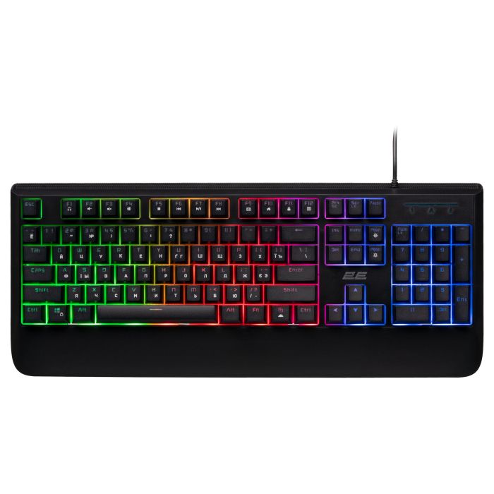 Клавиатура мембранная 2E GAMING KG325 104key, USB-A, EN/UA/RU, LED, чёрный