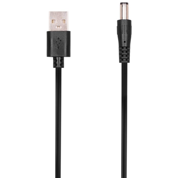 Кабель USB-A > DC 5.5х2.5мм питания 2Е 1м, 5В/1.5A, черный