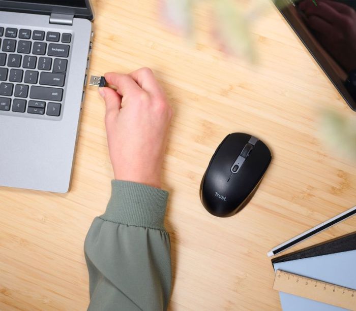 Mouse Trust OZZA compact, BT/WL/USB-A, black