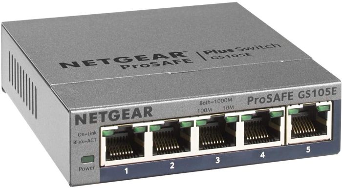 Комутатор NETGEAR GS105E 5xGE, WebSmart