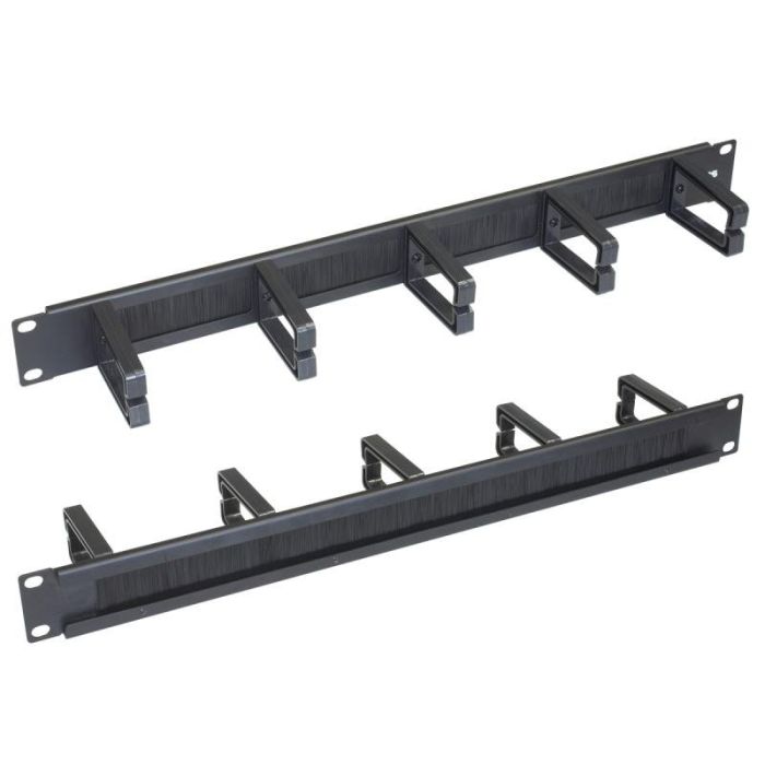 Кабельний організатор  ZPAS 19", 1U, односторонній, 5 кілець, зі щіткою