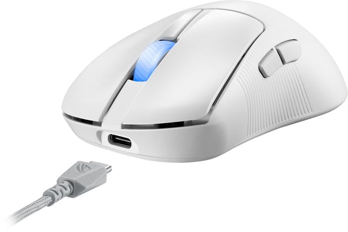 ASUS Mouse ROG Keris II Ace, RGB, USB-A/WL/BT, white