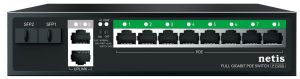 Комутатор   12xGE (8xPoE, 2xUplink, 2xSFP), 120Вт, Некерований Netis P112GS