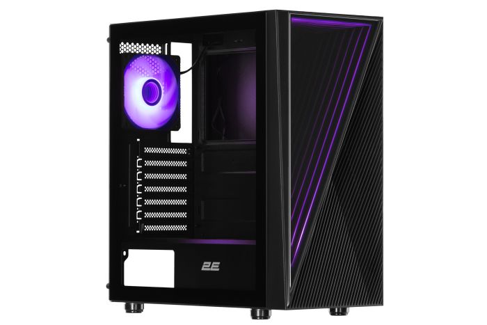 Корпус 2E GAMING Infinity G205A без БЖ 2xUSB3.0, 1xUSBType-C, 1x120мм ARGB, 2x120мм, VGA 345мм, LCS ready, TG Side Panel, ATX, чорний
