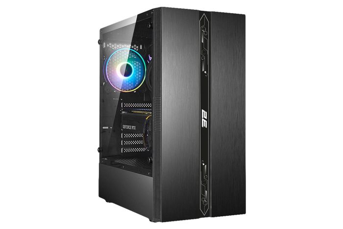 2E GAMING PC case Runa G2107 without PSU, 1xUSB3.0, 2xUSB2.0, 1x120mm ARGB, VGA 325mm, LCS ready, TG Side Panel, ATX, black
