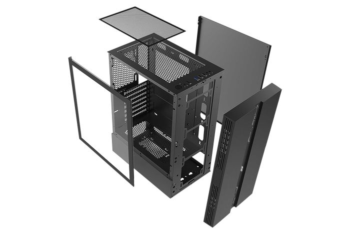 2E GAMING PC case Runa G2107 without PSU, 1xUSB3.0, 2xUSB2.0, 1x120mm ARGB, VGA 325mm, LCS ready, TG Side Panel, ATX, black