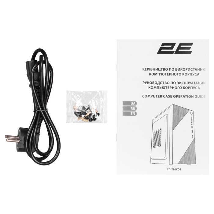 Корпус 2E TeamX TMX04 с БП 2E ATX400W, 2xUSB2.0, 1x80мм, VGA 220мм, mATX, чёрный