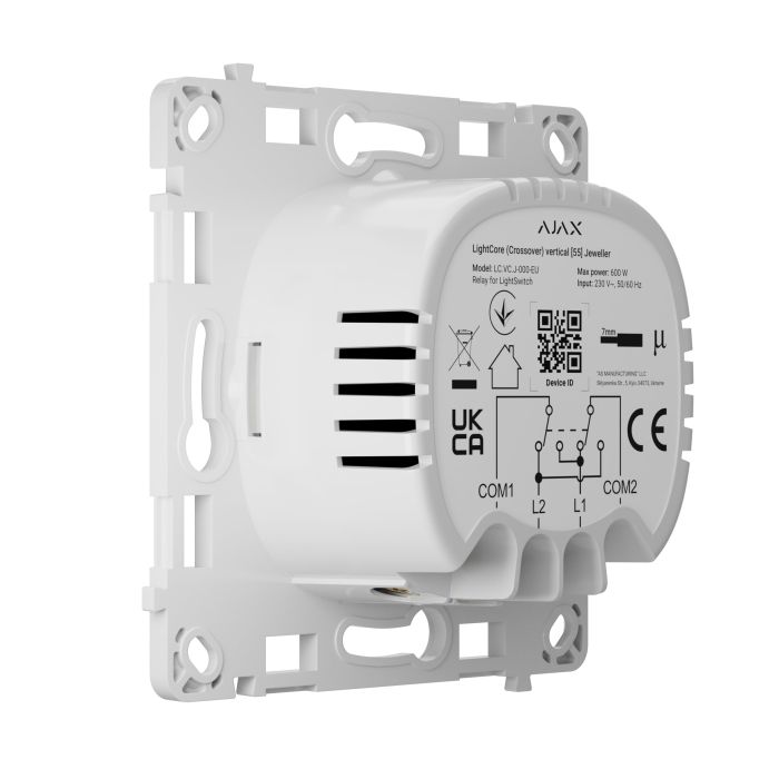 Ajax LightCore Vertical Crossover single-button relay for LightSwitch Jeweler, wireless